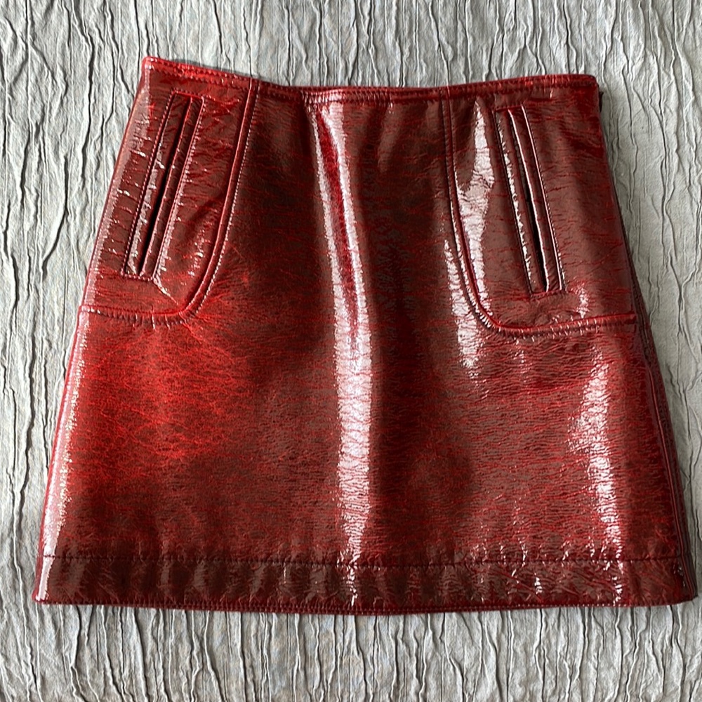 H&M studio vinyl skirt